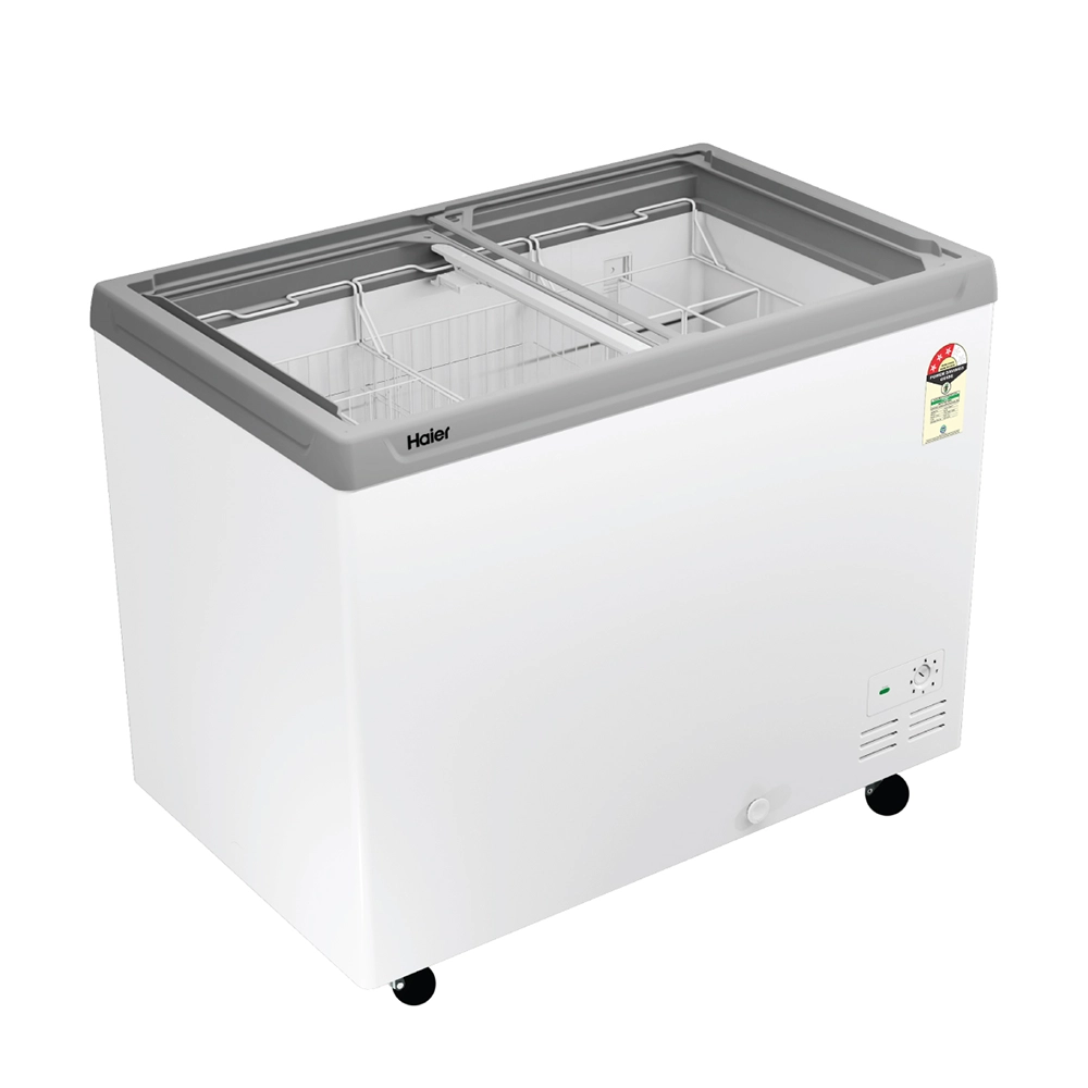 Haier 325L Glass Top Deep Freezer | 2026 STAR Rating (White)